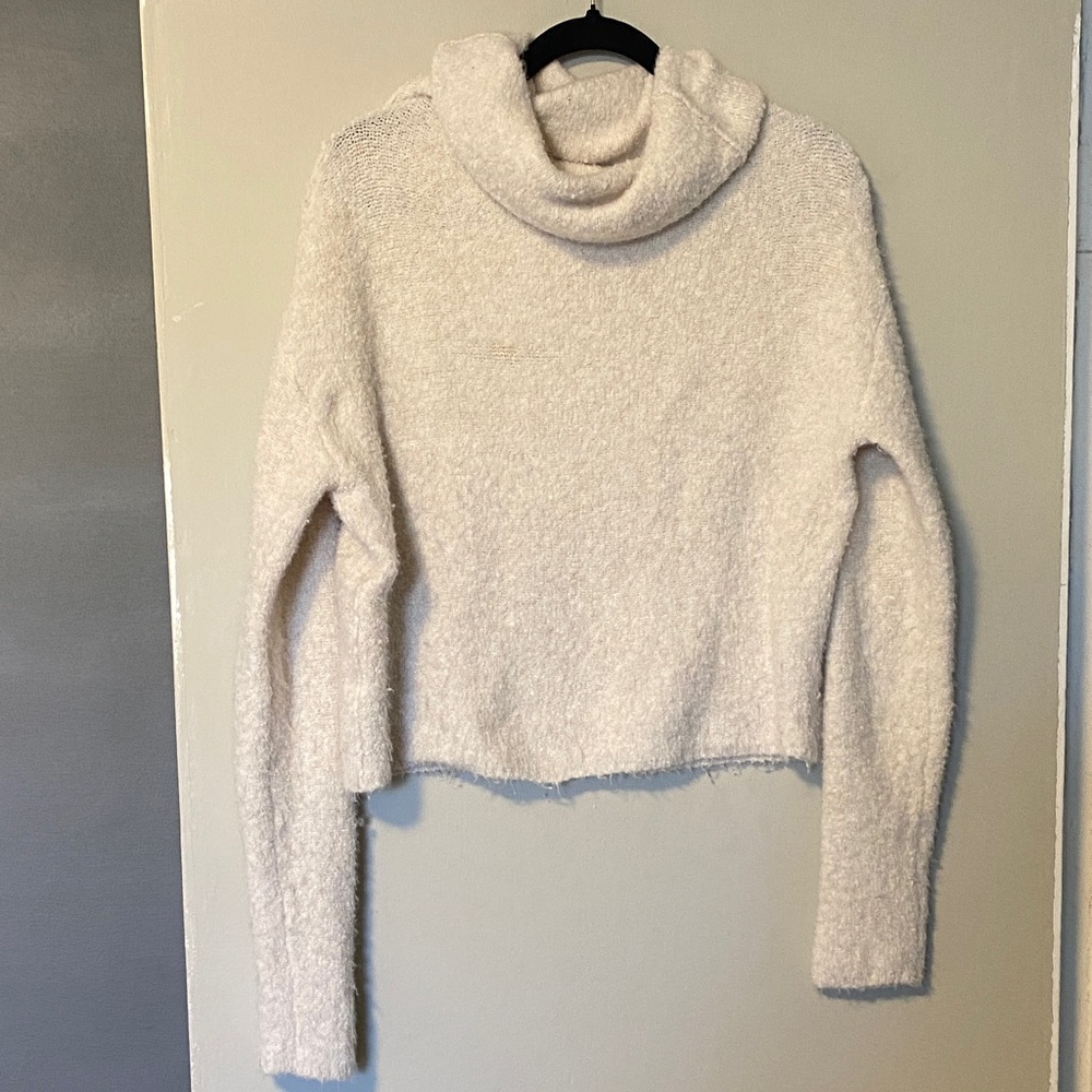 Free People Soft Cream Cowl Neck Sweater
